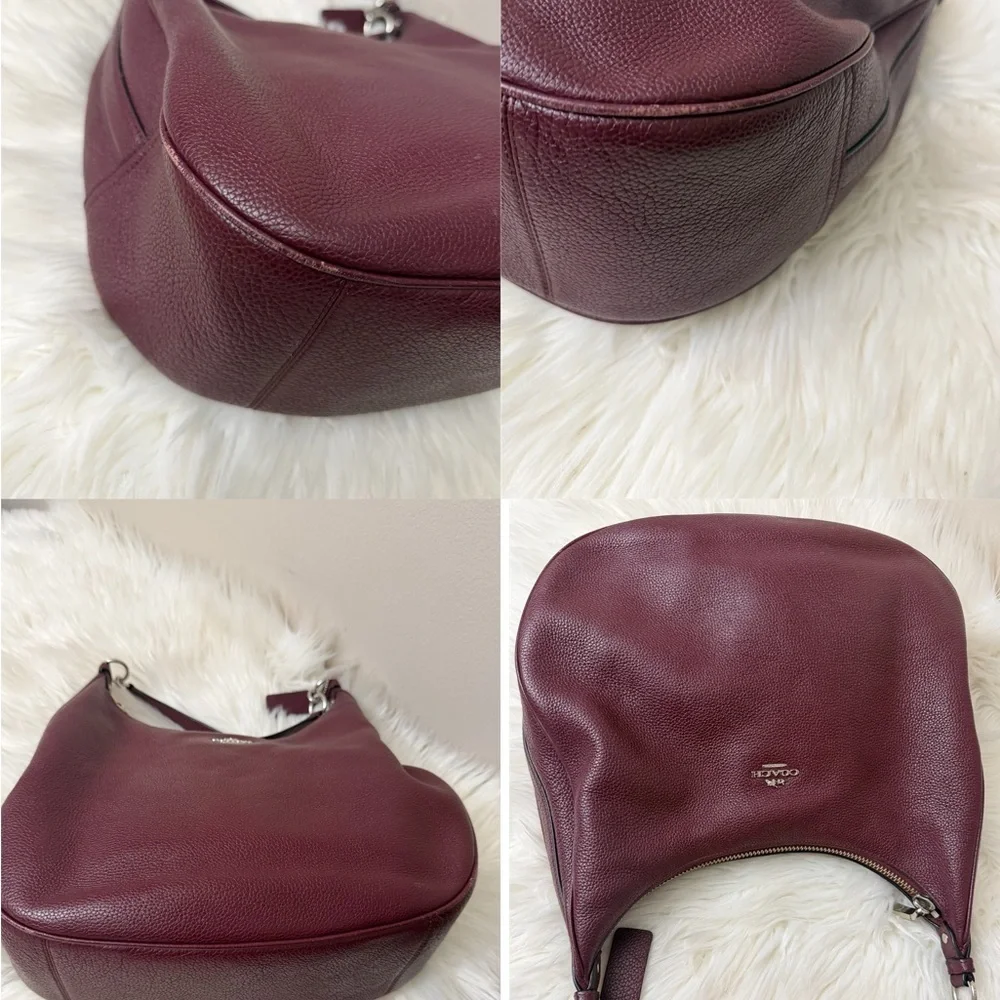 Coach #F38259 Deep Red Leather Hobo Bag